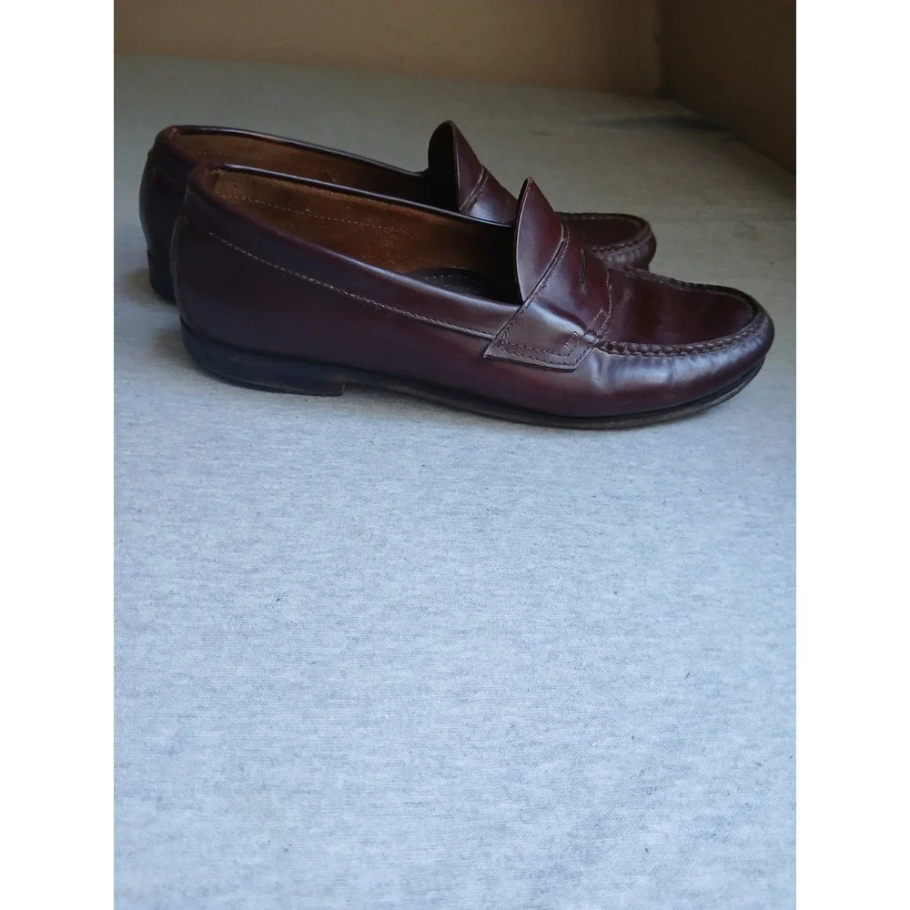Bass Weejuns Mens 10.5 D Leather Oxblood Loafers Casual Work Dress Slip On